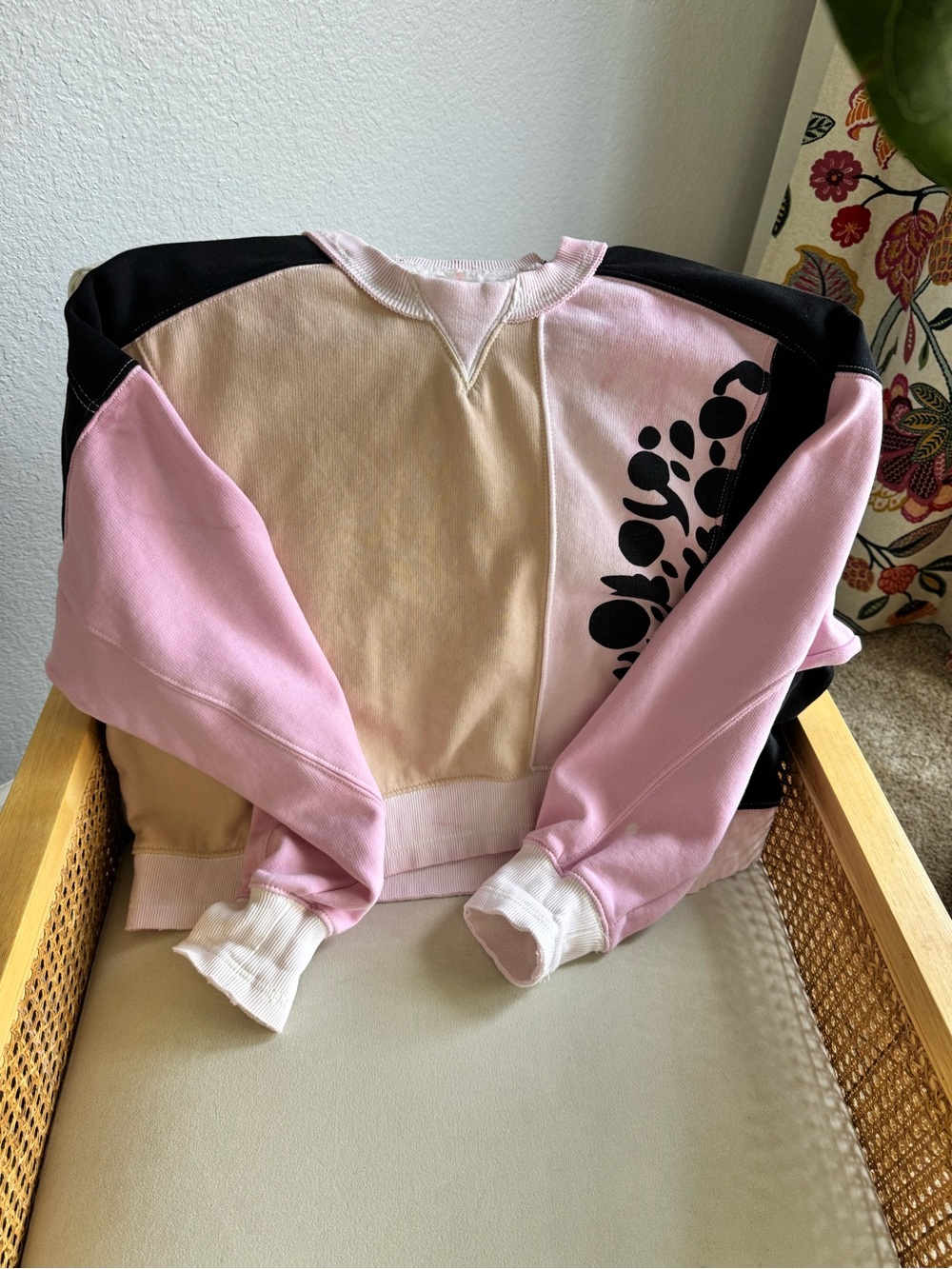 FP Movement by Free People Pink, Cream & Black Colorblock Pullover Jacket